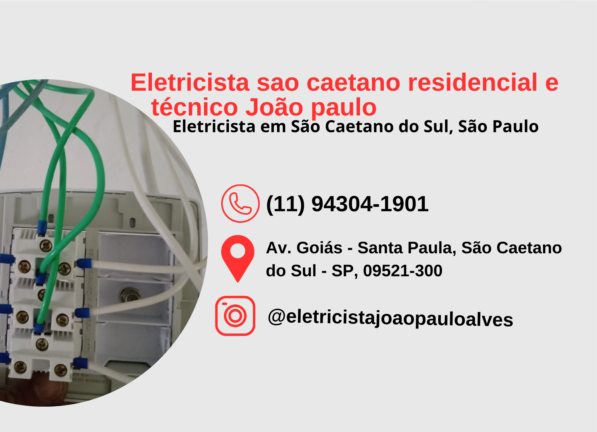 Eletricista sao caetano residencial e técnico João paulo