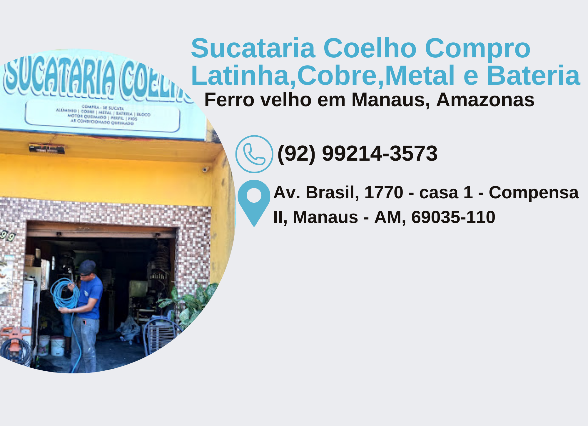 Sucataria Coelho Compro Latinha,Cobre,Metal e Bateria
