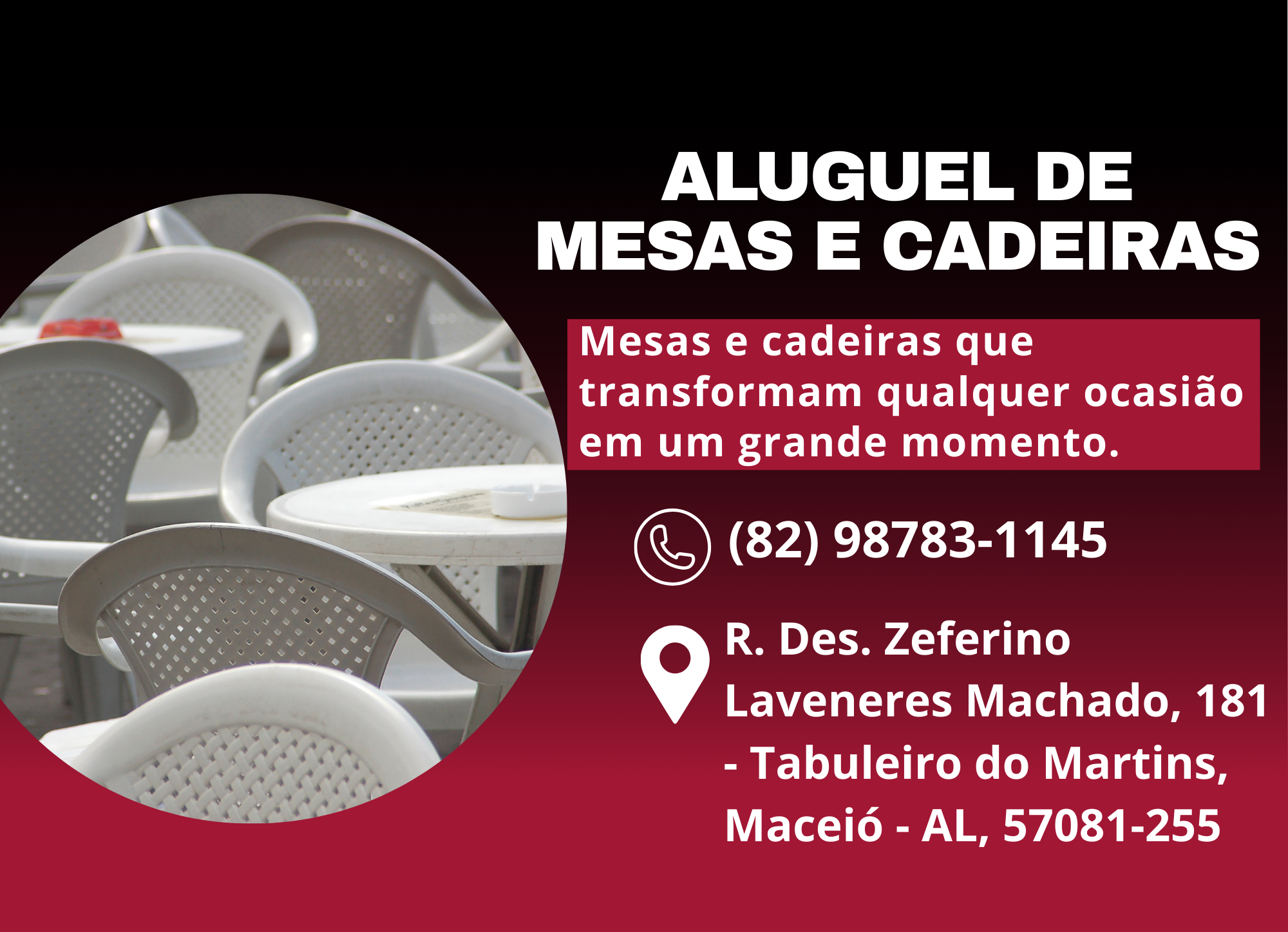 Aluguel de Mesas e Cadeiras